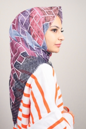 Poloist Desenli Keten Flamlı Eşarp - Desen-591