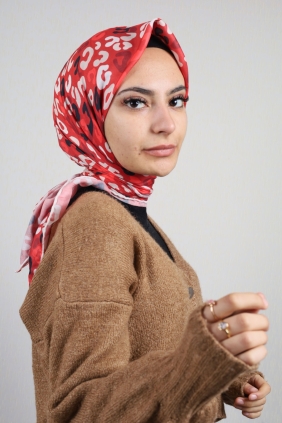 Emproyal Desenli Naturel Pamuk Eşarp - Desen-02