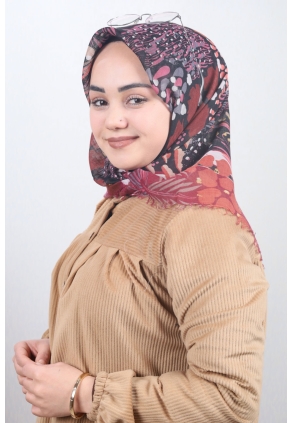 Poloist Desenli Keten Flamlı Eşarp - Desen-625