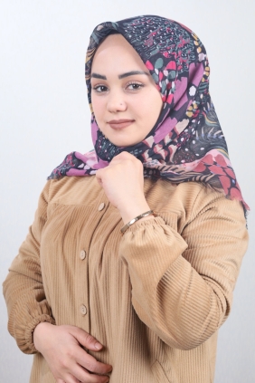 Poloist Desenli Keten Flamlı Eşarp - Desen-625