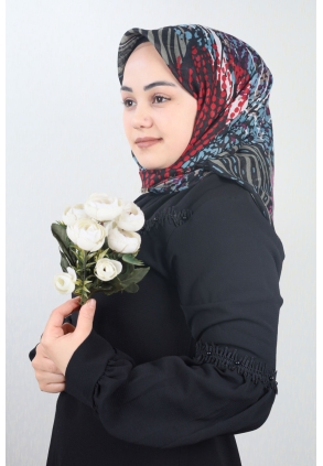 Poloist Desenli Keten Flamlı Eşarp - Desen-640