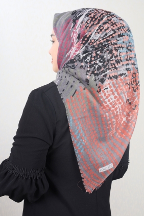 Poloist Desenli Keten Flamlı Eşarp - Desen-640