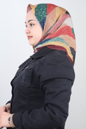 Emproyal Desenli Pliseli Eşarp - Desen-01