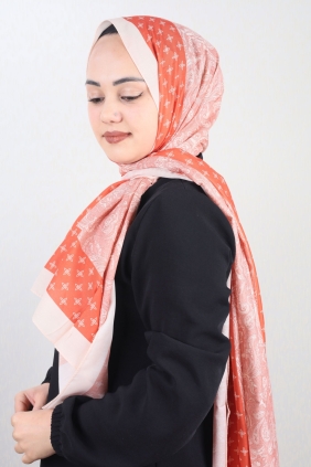 Emproyal Desenli Naturel İpek Şal - Desen-07