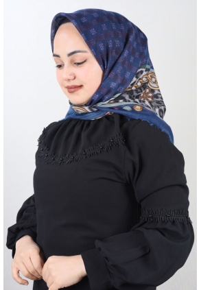 Poloist Desenli Keten Flamlı Eşarp - Desen-675