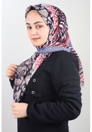 Poloist Desenli Keten Flamlı Eşarp - Desen-683