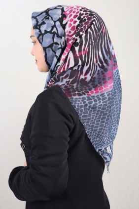 Poloist Desenli Keten Flamlı Eşarp - Desen-683