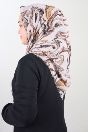 Poloist Desenli Keten Flamlı Eşarp - Desen-685