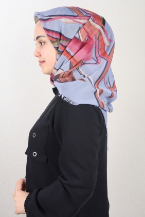 Poloist Desenli Keten Flamlı Eşarp - Desen-687