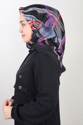 Poloist Desenli Keten Flamlı Eşarp - Desen-687