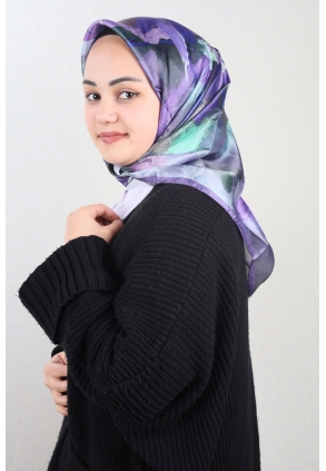 Berussa Hybrid Desenli Kristal Eşarp - Desen-02