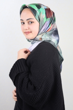 Berussa Hybrid Desenli Kristal Eşarp - Desen-02