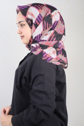 Poloist Desenli Keten Flamlı Eşarp - Desen-692