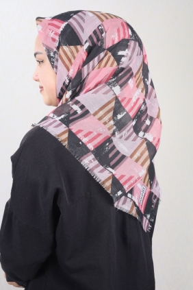 Poloist Desenli Keten Flamlı Eşarp - Desen-692