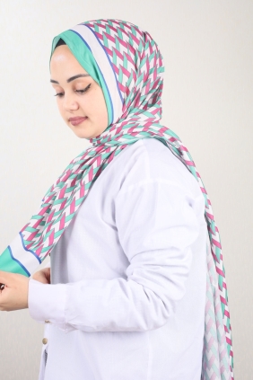 Emproyal Desenli Naturel İpek Şal - Desen-08