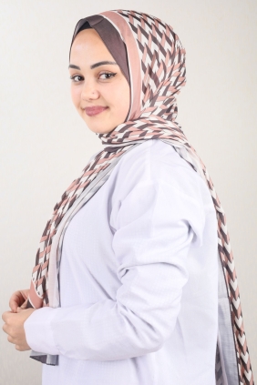 Emproyal Desenli Naturel İpek Şal - Desen-08