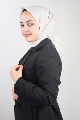 Emproyal Desenli Naturel Pamuk Eşarp - Desen-07