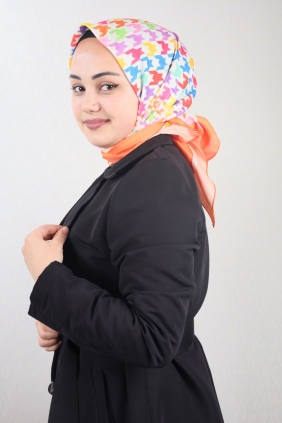 Emproyal Desenli Naturel Pamuk Eşarp - Desen-07