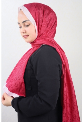 Bonjela Kendinden Desenli Şeritli Monogram Şal - Desen-01