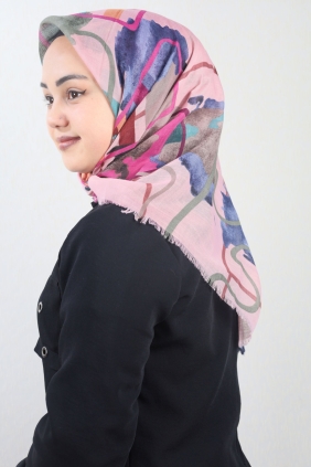 Poloist Desenli Keten Flamlı Eşarp - Desen-694