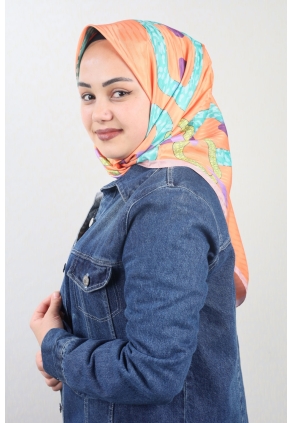 Sapphire Desenli Tivil Eşarp - Desen-01