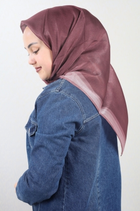 Piramit Düz Renk Simli Bantlı Abiye Eşarp - Desen-12