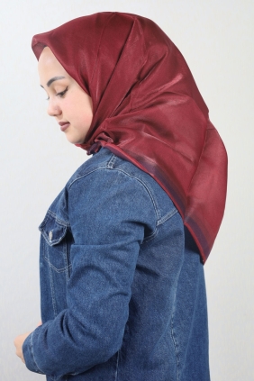 Piramit Düz Renk Simli Bantlı Abiye Eşarp - Desen-12