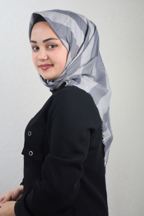 Poloist Çizgili Pamuk Eşarp - Desen-01