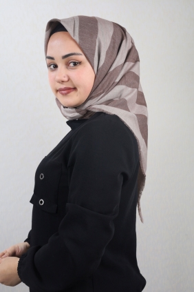 Poloist Çizgili Pamuk Eşarp - Desen-01