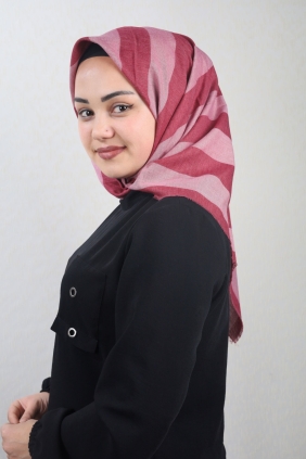 Poloist Çizgili Pamuk Eşarp - Desen-01