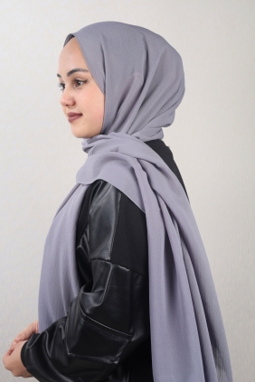 İpekal Düz Renk Şifon Krinkıl Şal - Desen-01