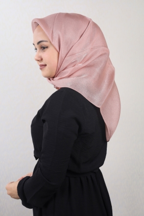 Piramit Düz Renk Simli Efektli Abiye Eşarp - Desen-02