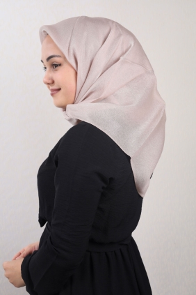 Piramit Düz Renk Simli Efektli Abiye Eşarp - Desen-02