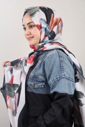 Quare Desenli Dar 70x185 Cm. Fresh Şal - Desen-01