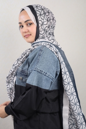 Quare Desenli Dar 70x185 Cm. Fresh Şal - Desen-02