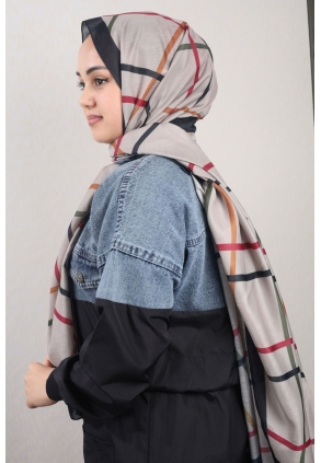 Quare Desenli Dar 70x185 Cm. Fresh Şal - Desen-03