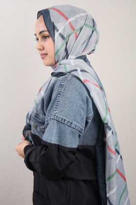 Quare Desenli Dar 70x185 Cm. Fresh Şal - Desen-03