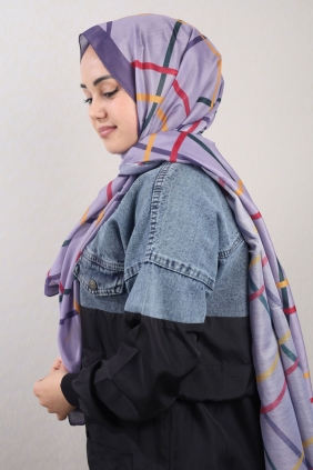 Quare Desenli Dar 70x185 Cm. Fresh Şal - Desen-03