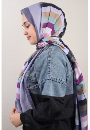 Quare Desenli Dar 70x185 Cm. Fresh Şal - Desen-04