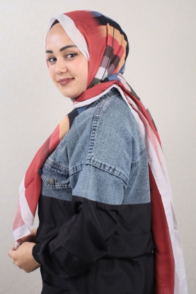 Quare Desenli Dar 70x185 Cm. Fresh Şal - Desen-04