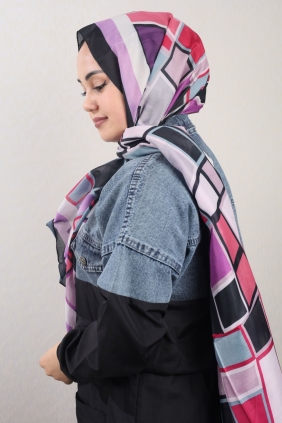 Quare Desenli Geniş 80X185 Cm. Fresh Şal - Desen-01