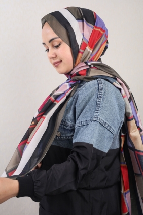 Quare Desenli Geniş 80X185 Cm. Fresh Şal - Desen-01