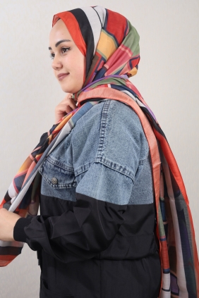 Quare Desenli Geniş 80X185 Cm. Fresh Şal - Desen-01