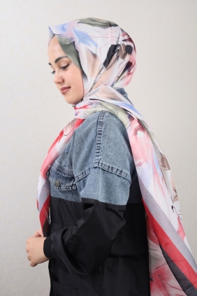 Quare Desenli Geniş 80X185 Cm. Fresh Şal - Desen-04