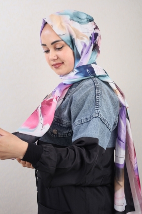 Quare Desenli Geniş 80X185 Cm. Fresh Şal - Desen-04