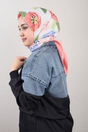 Emproyal Desenli Pliseli Eşarp - Desen-07