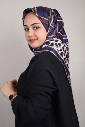 Bonjela Desenli Dijital Tivil Eşarp - Desen-08