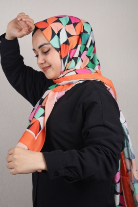 Emproyal Desenli Naturel İpek Şal - Desen-14