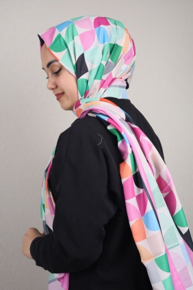 Emproyal Desenli Naturel İpek Şal - Desen-14