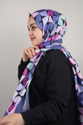 Emproyal Desenli Naturel İpek Şal - Desen-14